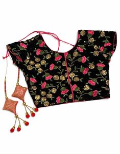 Designer Indo Western Hot Pink &amp; Black Lehnga