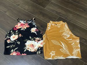Floral Print Sleeveless Tops (Set of 2) - XS