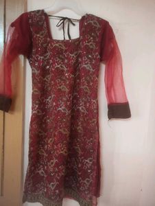 Embellished Maroon Kurta for Women