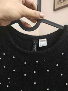 [H&amp;M] Embellished Fine Knit Top