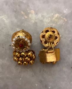 Traditional Gold-Toned Necklace &amp; Earrings Set