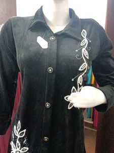 Party Wear Elegant Black Embroidered coord Set