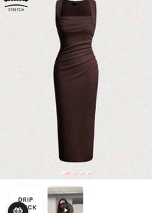 Littlebox ruched bodycon dress🤎