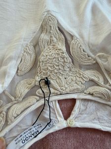 mango White Lace Detail top