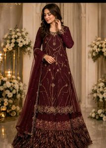 Elegant Maroon Embroidered Kurta Set
