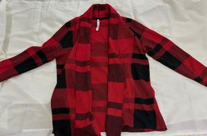 Cozy Red & Black Plaid Cardigan