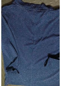Sparkly Navy Blue Long Sleeve Top