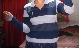 Striped Long Sleeve Polo Shirt