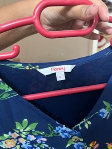 Floral Print Navy Dress