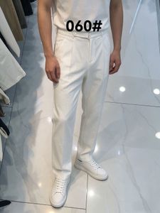 Men's White Pleated Trousers