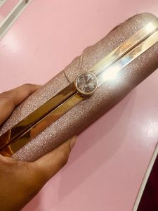 Sparkly Rose Gold Clutch Bag