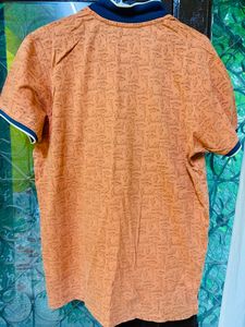 Orange T-shirt With Blue Color - Medium Size