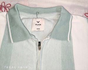 “Premium Sage Green Colour-Block Polo T-shirts