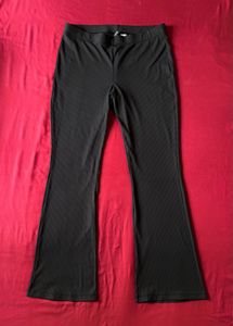 H&M Black Ribbed Flare Pants