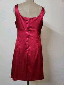 Red Satin Cocktail Dress