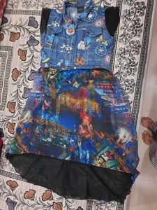 Unique Printed High-Low Dress