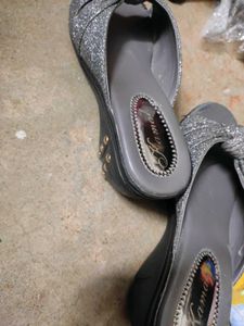 Stylish Grey Glitter Sandals