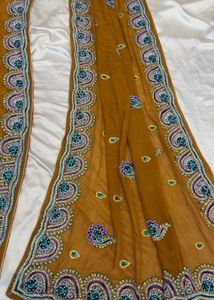 Embellished Mustard Yellow Saree
