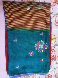 Daily wear,Multi colour saree with blouse ♥️💚💛