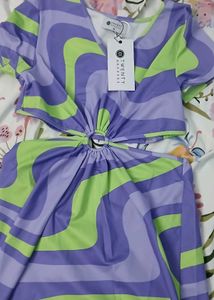 Retro Swirl Cut-Out Mini Dress