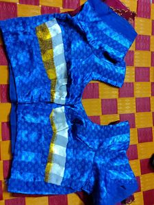 Designer Blue Silk Blouse