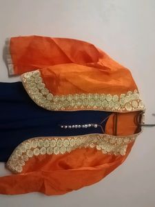 Cotton Top And Banarasi Coat