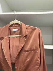 Fate Satin Crop Blazer