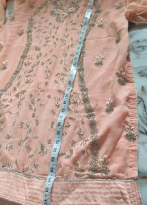 Peach Embroidered Kurta Set