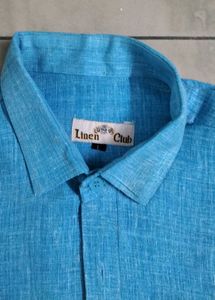 Men's Blue Linen Club Shirt