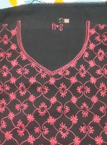 unstitched embroidery black full suit piece
