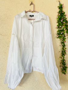 Chic White Ruched Shirt