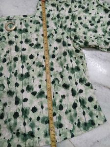 Stylish Green Floral Puff Sleeve Top