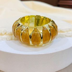 Chic Amber &amp; Gold Tone Bracelet