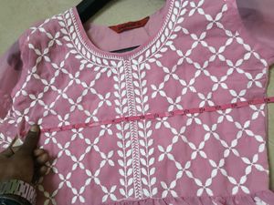 Lavender Chikankari Georgette Tunic ✨