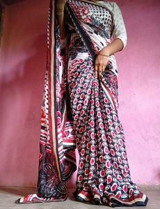 Beautiful synthetic Saree with readymade blouse