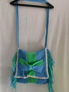 Handmade Crochet Bag with Bow