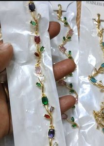 Elegant Floral Gemstone Bangle