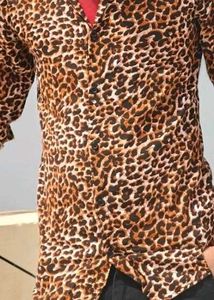 Leopard Print Button-Up Shirt - Animal