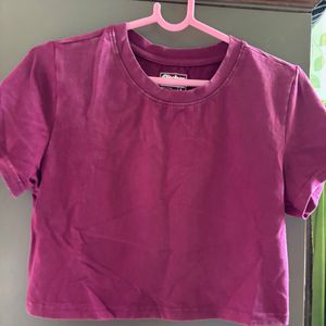 Pink Crop Top and pararllel Set