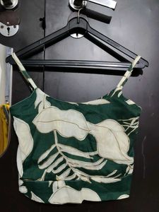 Green Padded Crop Top(looking yellow due to pads)