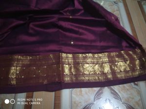 Pure Silk Golden Zari Border Vintage Saree