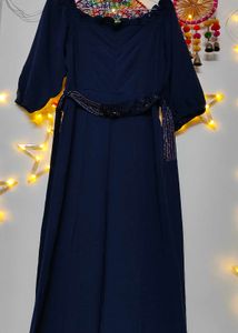Elegant Navy Blue off shoulder jumpsuit