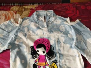 Cute Cartoon Print Tunic Top