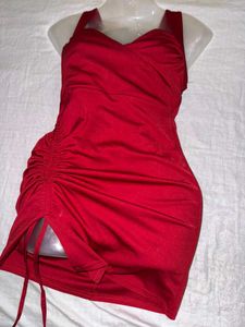 Stunning Red Ruched Bodycon Dress