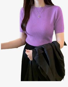 Lilac Ribbed Mock Neck Top