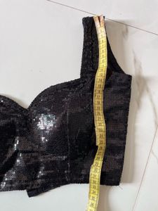 Sparkling Black Sequin Blouse