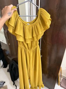 Mustard Yellow Ruffled Jumpsuit