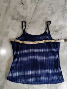 Blue Mesh Cover-Up Top
