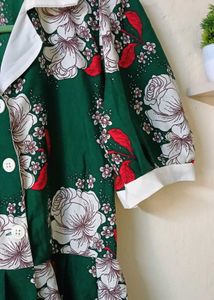 Green Floral Midi Dress