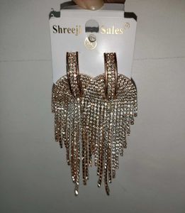 Sparkling Rhinestone Fringe Earrings
